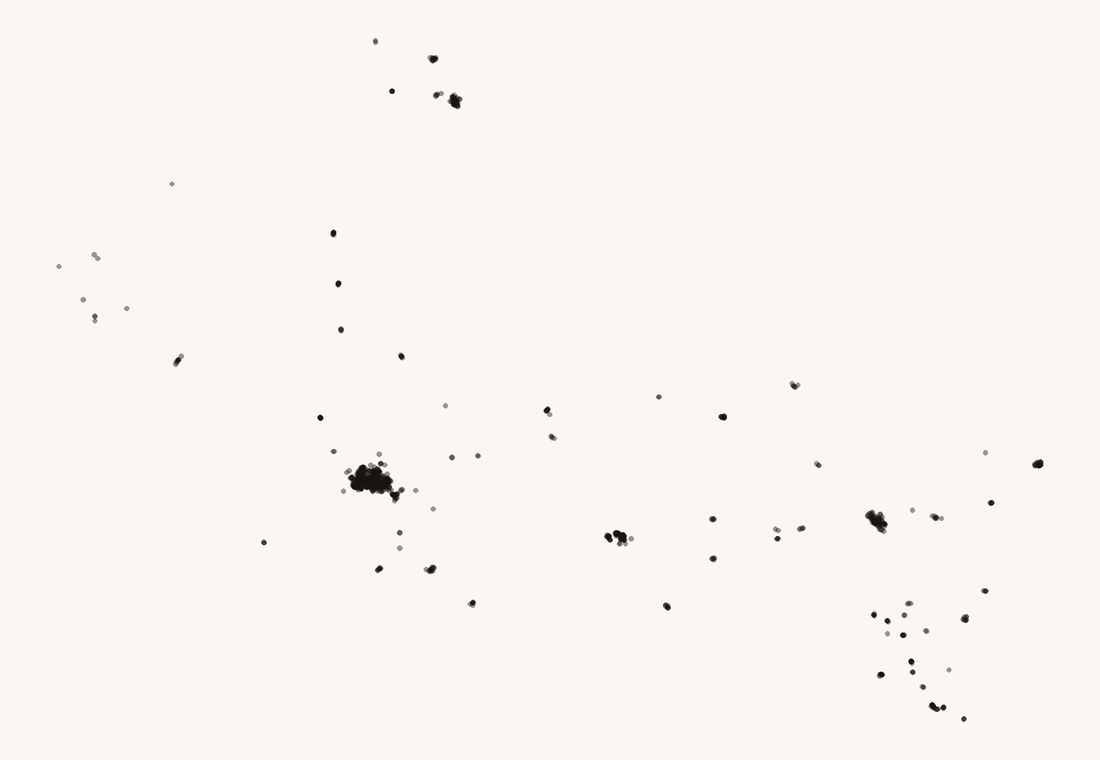 Mapa de puntos: las 1 258 cafeterías de San Luis Potosí